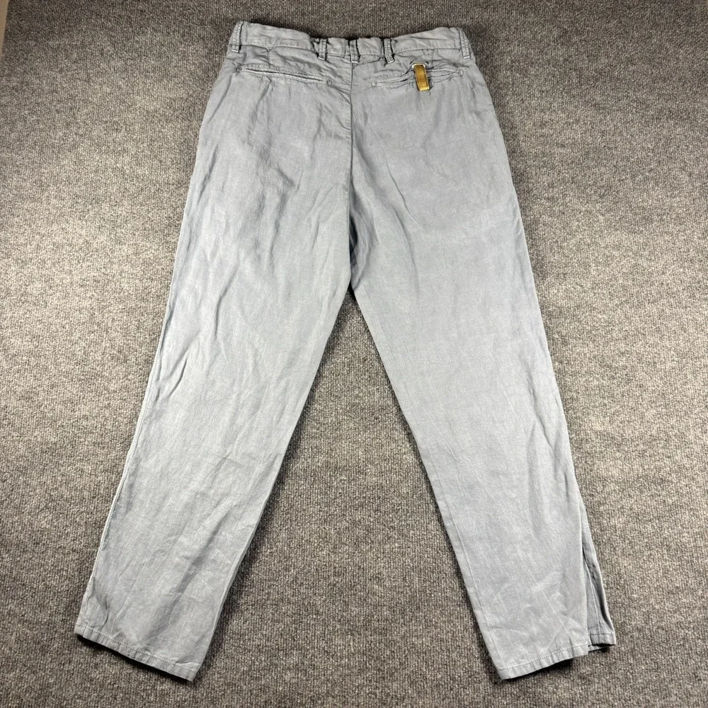 WHITESAND Italy Men's Linen Lyocell Blend Chino Pants Light Blue Gray Size 48 32